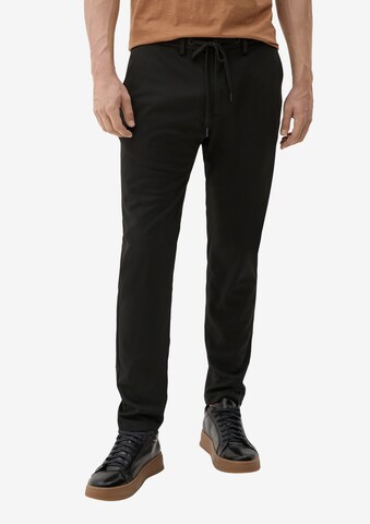 s.Oliver BLACK LABEL Regular Pleated Pants in Black: front