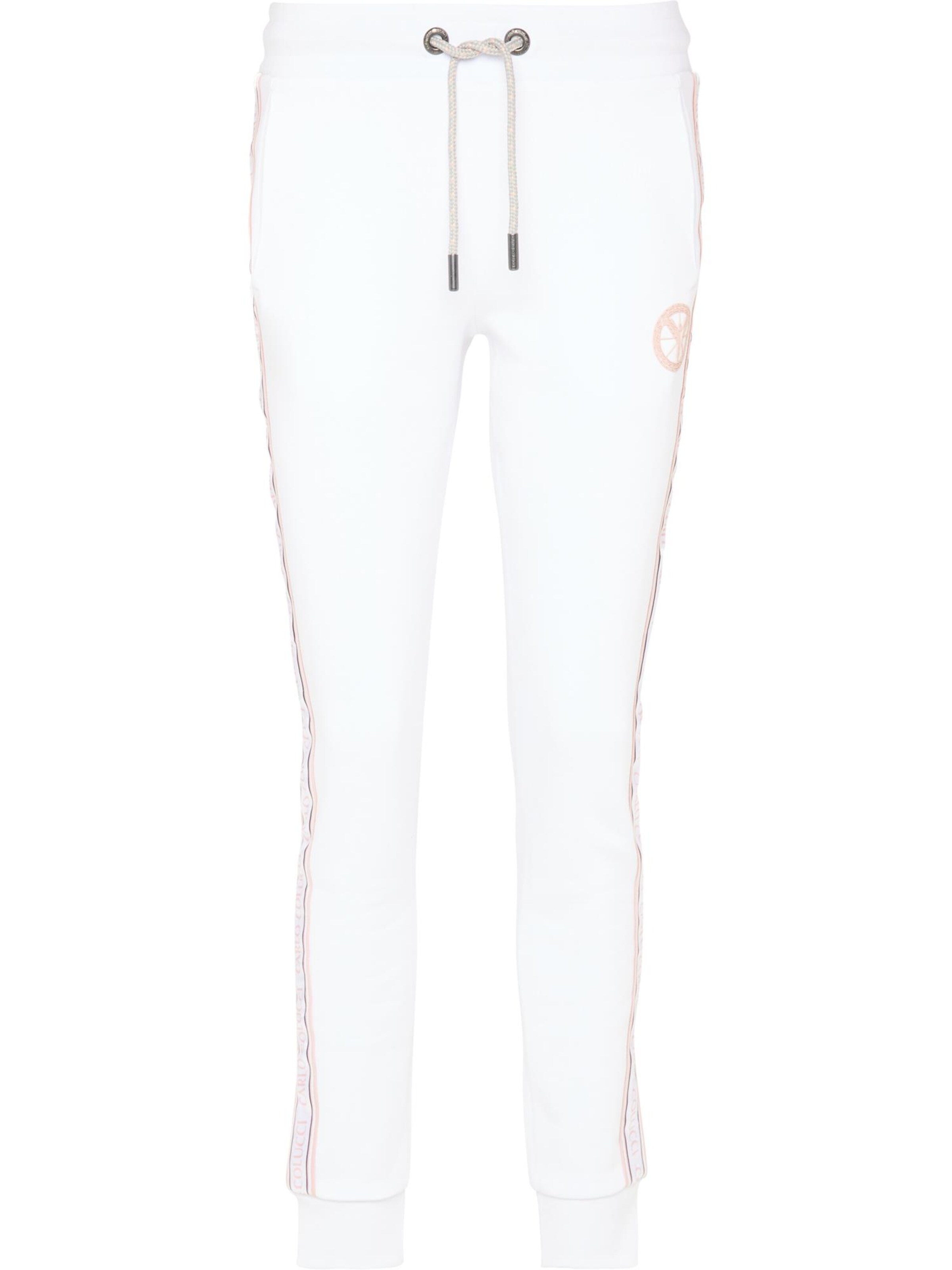 Carlo Colucci Tapered Broek in Wit: voorkant
