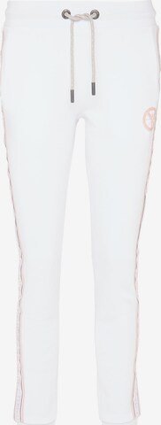 Carlo Colucci Tapered Pants in White: front