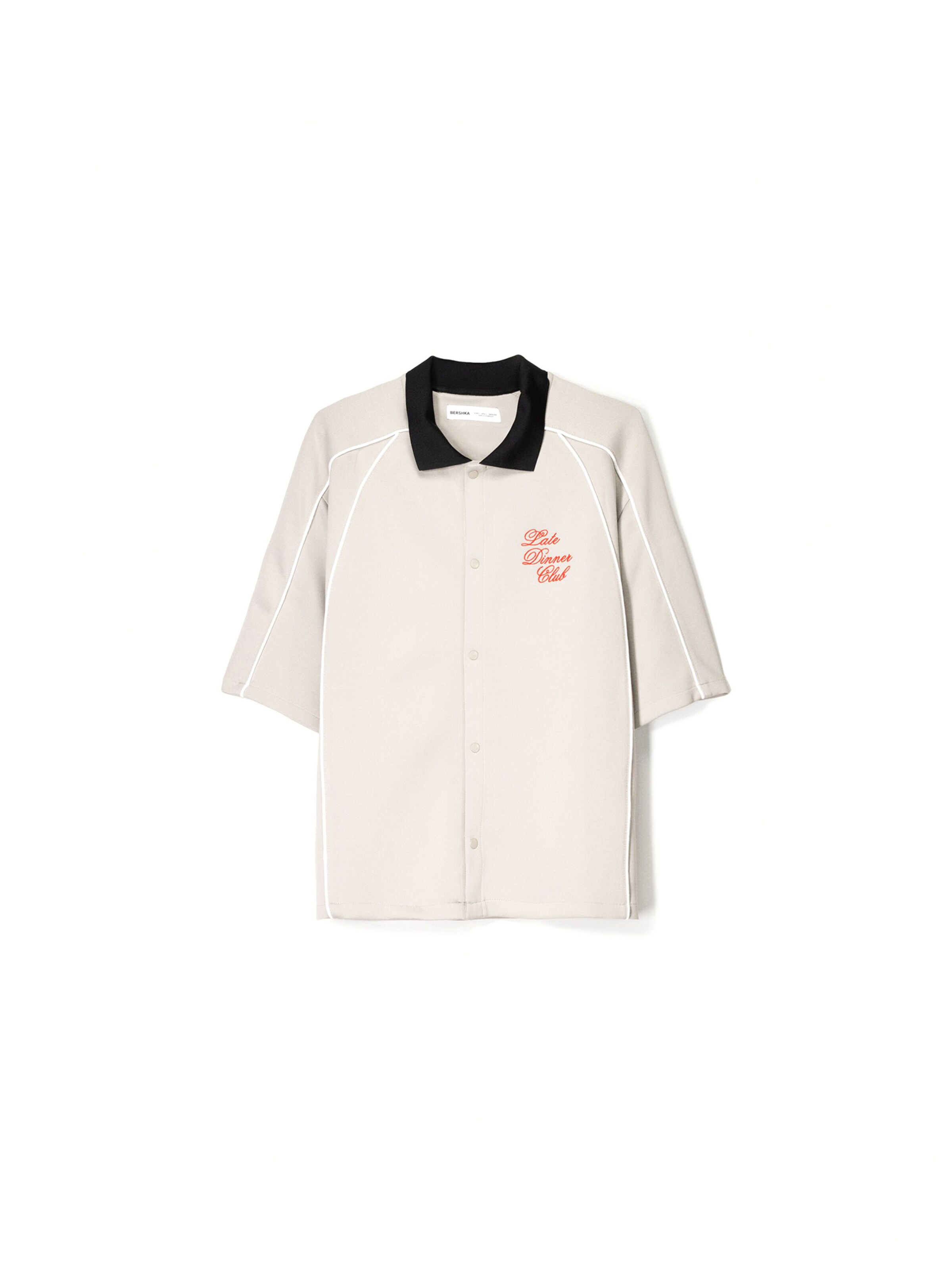 Bershka Comfort Fit Košeľa - Sivá: predná strana