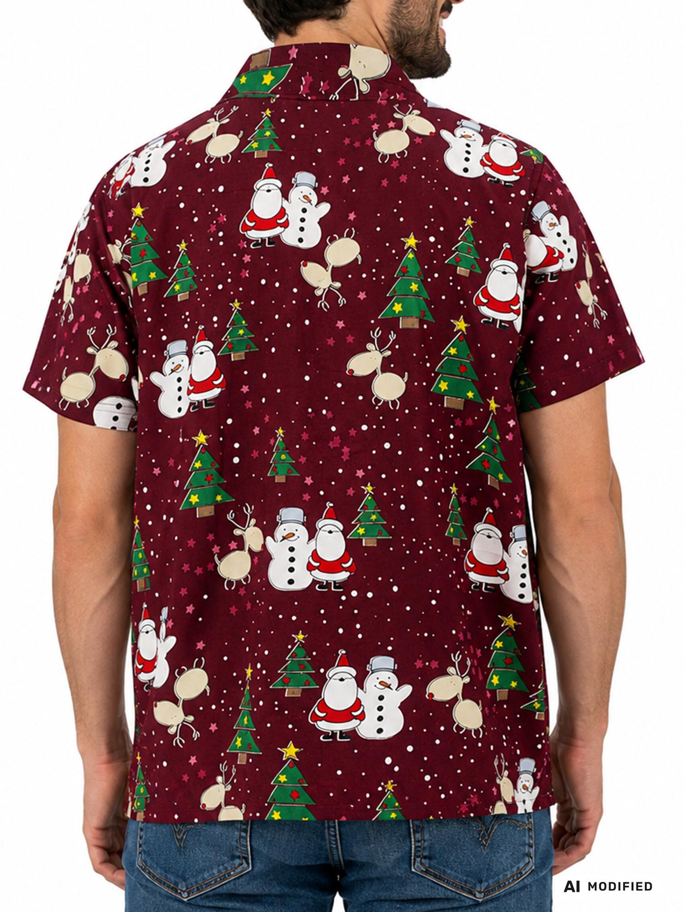 Regular fit Camicia 'Christmas Buddies' di King Kameha in rosso