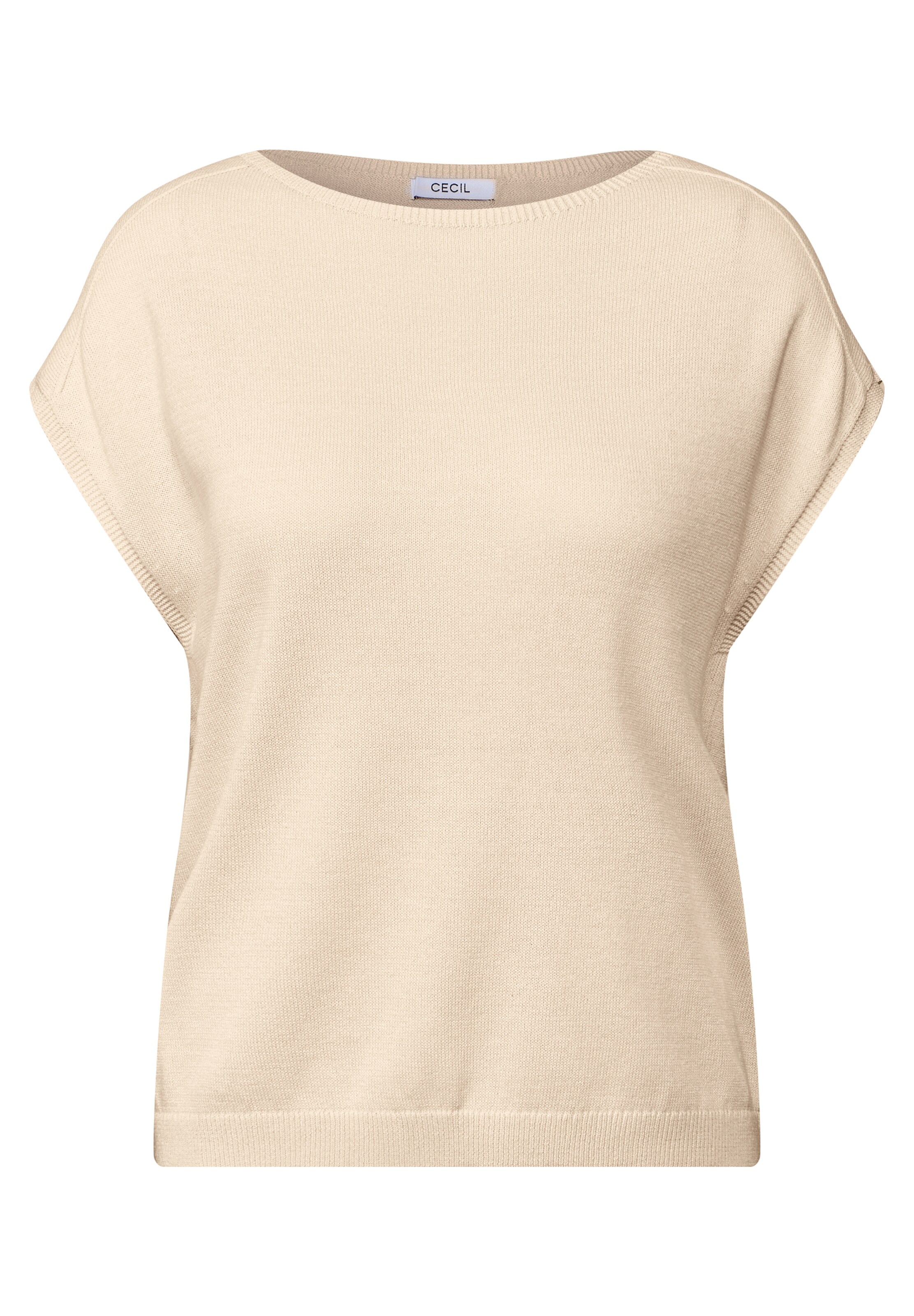 CECIL Leinen-Look Strickpullover in Beige: Vorderseite