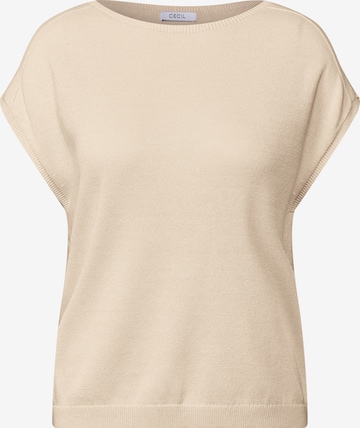 CECIL Leinen-Look Strickpullover in Beige: Vorderseite
