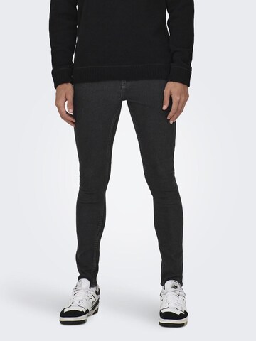 Only & Sons Skinny Jeans in Grey: front