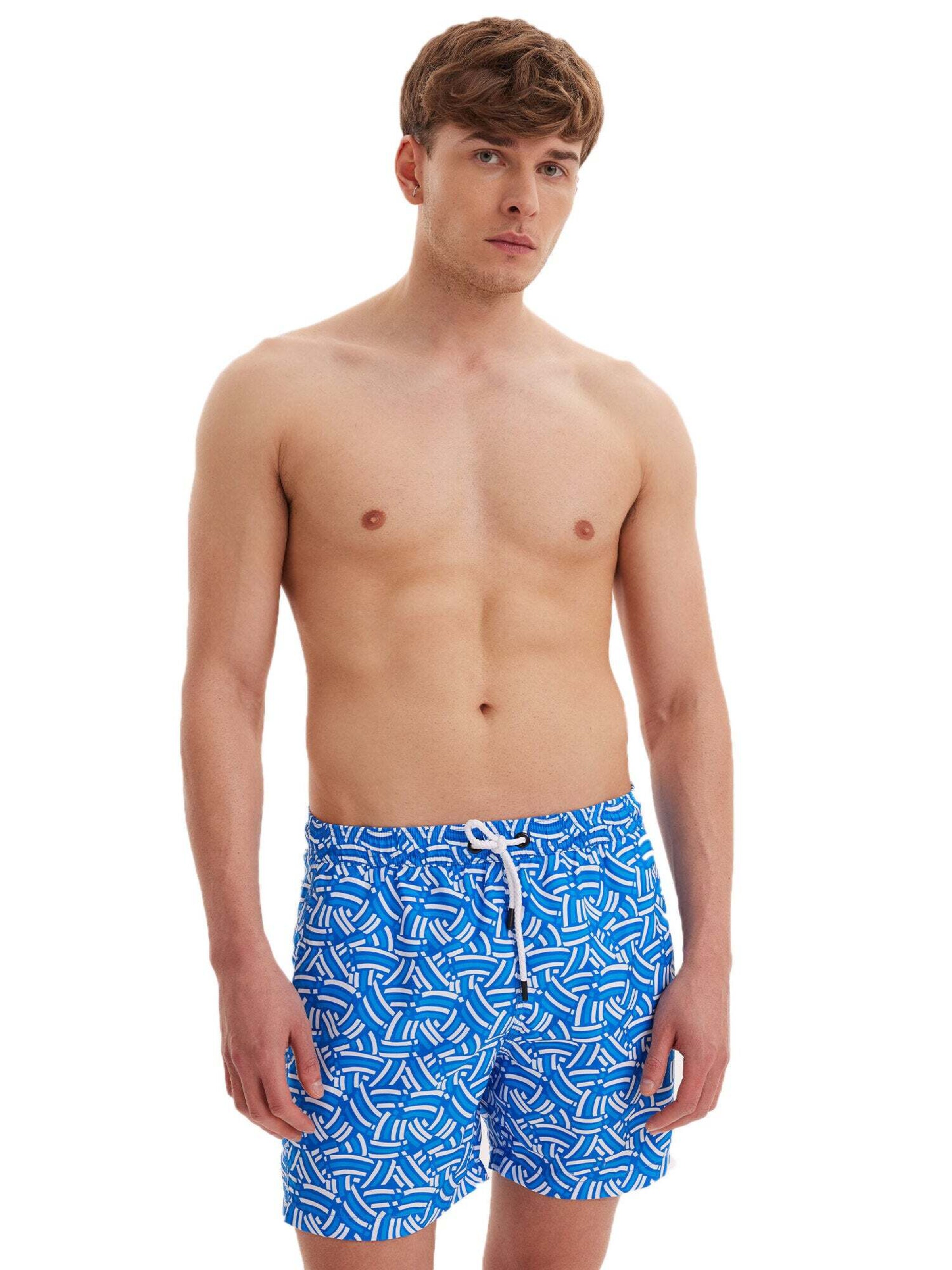 WESTMARK LONDON Badeshorts 'GEOMETRIC' i blå