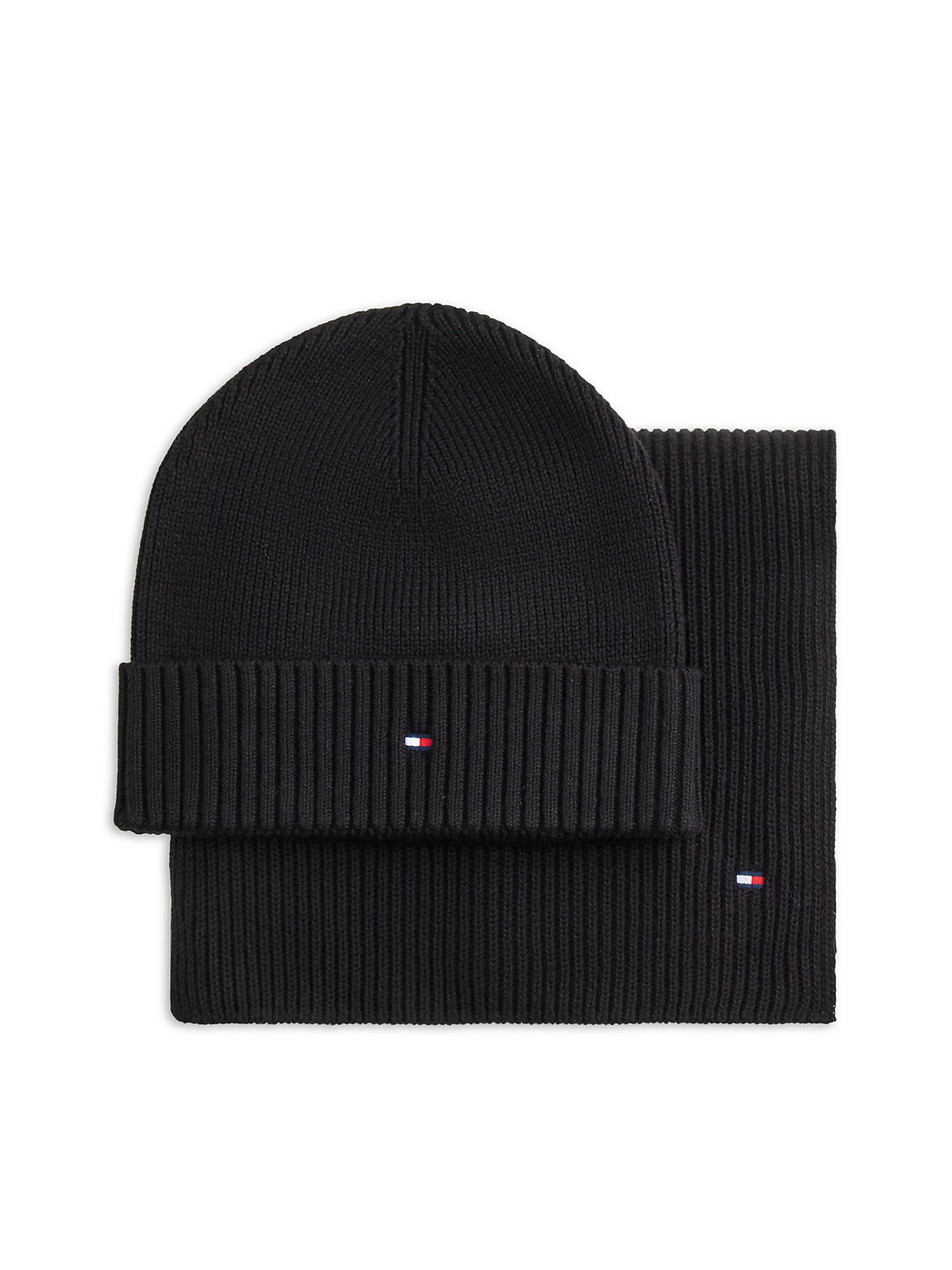 juoda TOMMY HILFIGER Megzta kepurė: priekis