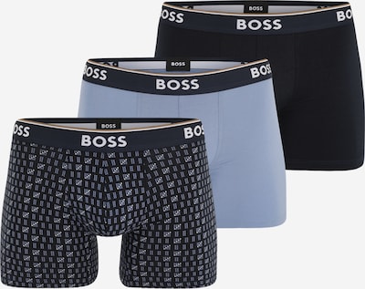 BOSS Bokserice 'Power Des' u morsko plava / svijetloplava / smeđa / bijela, Pregled proizvoda
