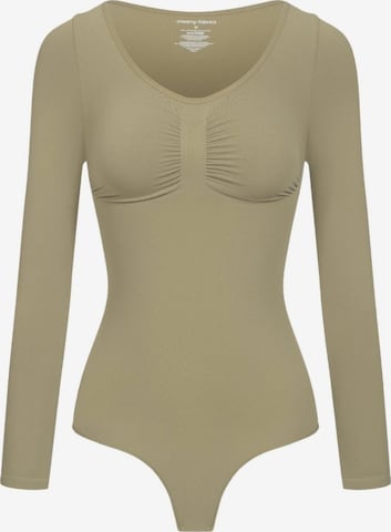 cfab Shapingbody 'Bodysuit Sculpting Shapewear Longsleeve mit String' in Groen: voorkant