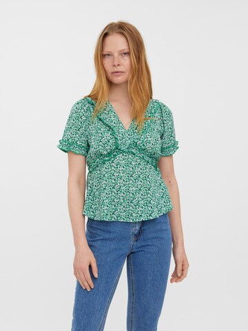 VERO MODA - Camiseta 'Splash' en verde: frente