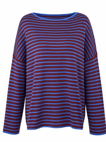 ARACH&CLOZ Oversized Shirt 'Langarmshirt Damen Oversize Shirt, Gestreiftes Off-Shoulder Top für Sommer und Urlaub' in Red: front