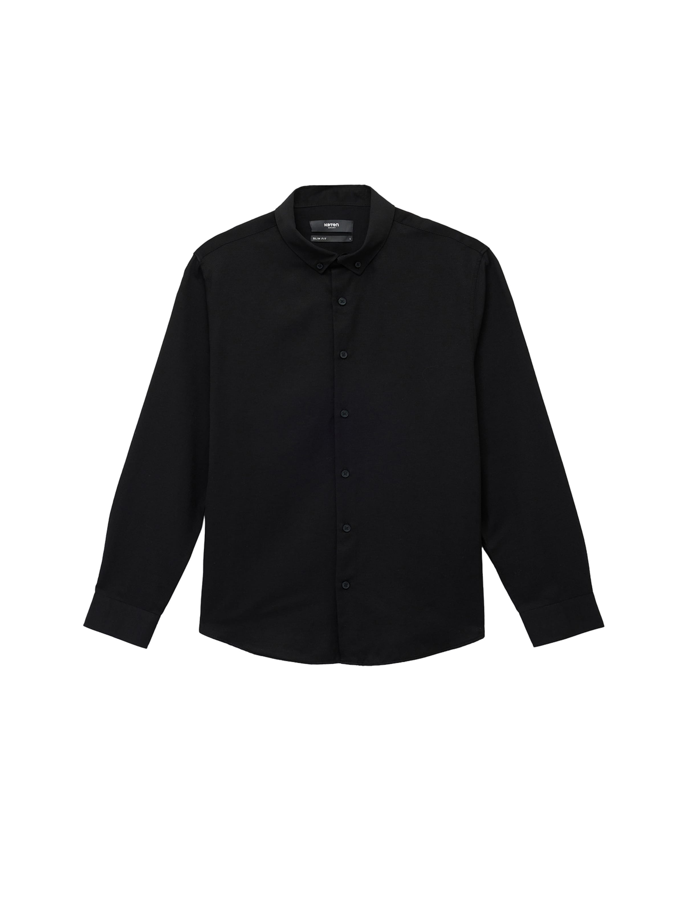 Koton Slim fit Button Up Shirt in Black: front