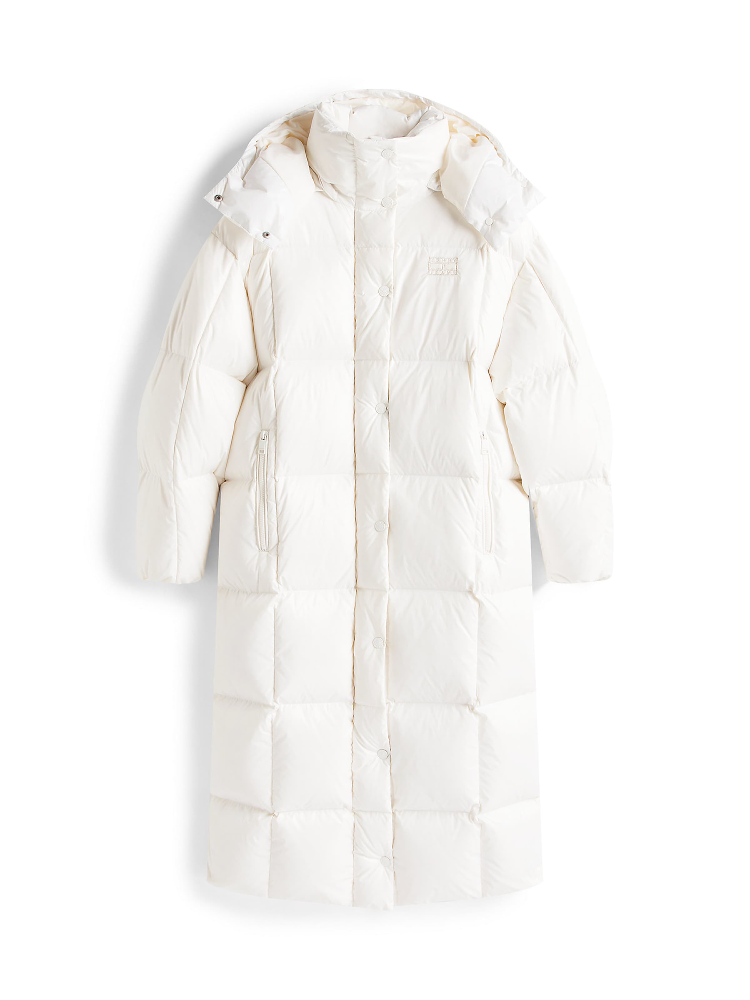 Tommy Jeans Talvemantel 'Alaska', värv valge: eest vaates