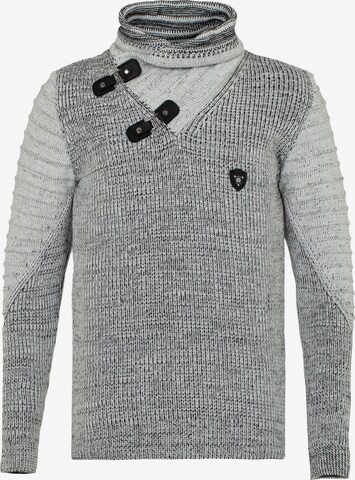 CIPO & BAXX Strickpullover 'Focus' in Grau: predná strana