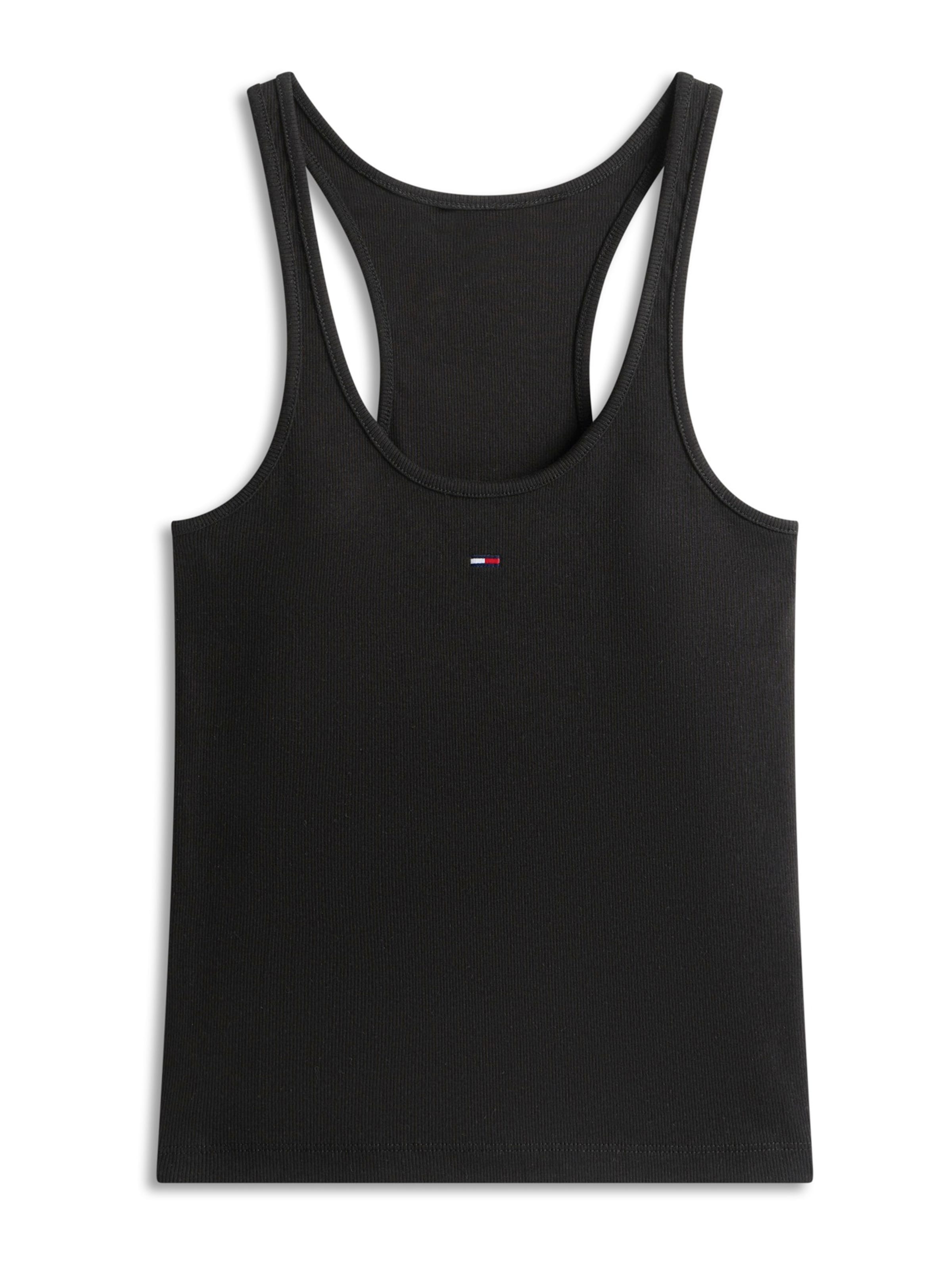 juoda Tommy Jeans Palaidinė be rankovių: priekis