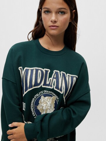 Sweat-shirt Pull&Bear en vert