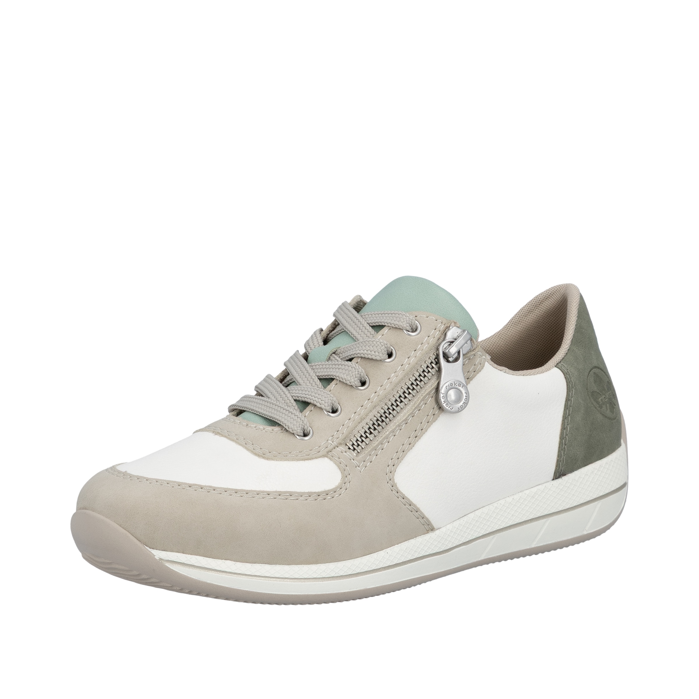 Baskets basses Rieker en blanc : devant