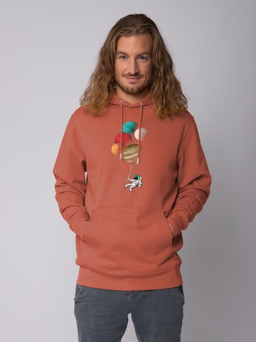 Watapparel Sweatshirt ' Balloon Spaceman ' in Bruin: voorkant