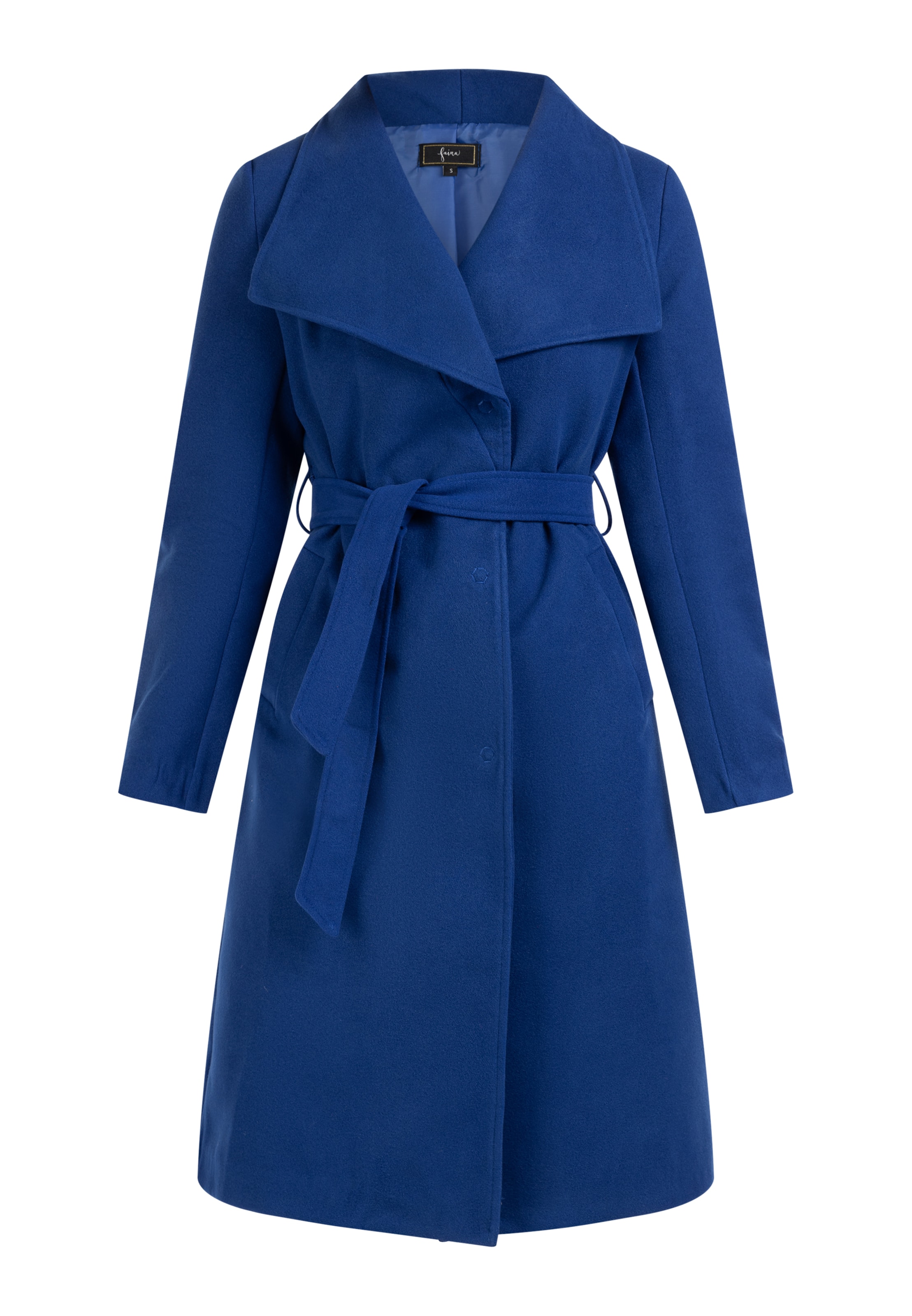 faina Between-Seasons Coat in Blue: front