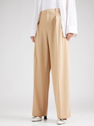 BOSS Loose fit Pleat-Front Pants 'Tansura' in Beige: front
