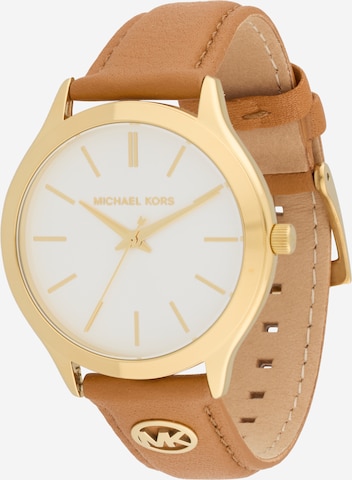 MICHAEL Michael Kors Analoginen kello 'SLIM RUNWAY' värissä ruskea: etupuoli