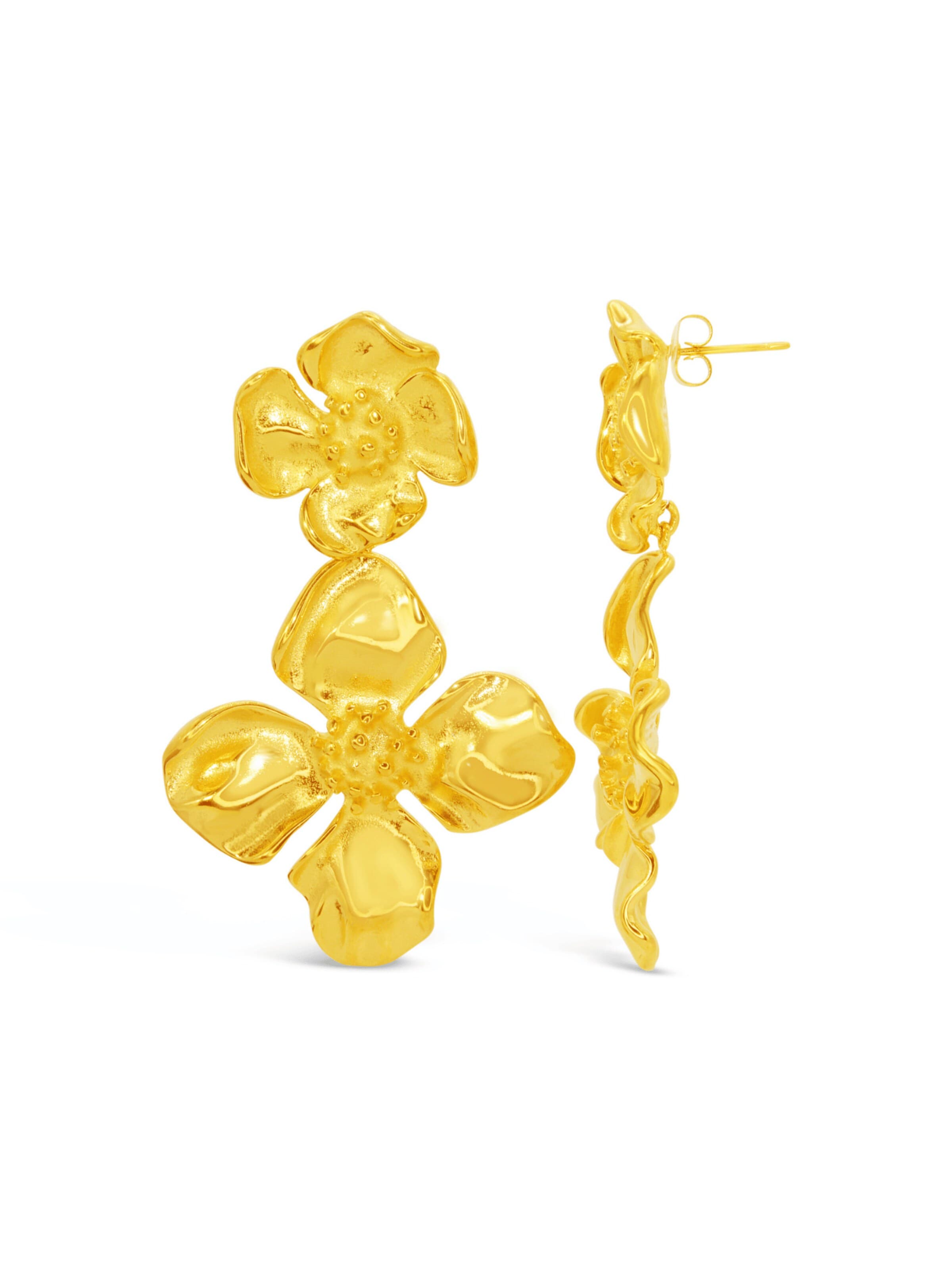 ARS-ARGENTI Ohrringe 'SPRING BREAK'‌‌‌‌‌‌ in Gold: Vorderseite