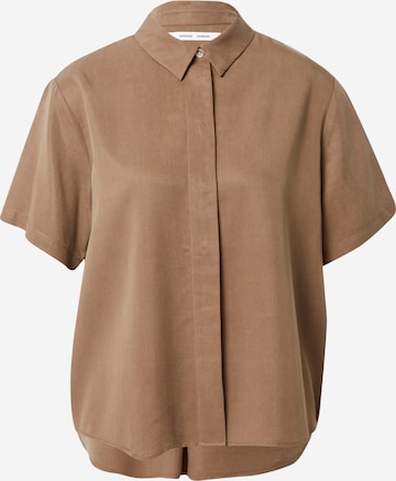 Samsøe Samsøe - Blusa 'MINA' en marrón: frente