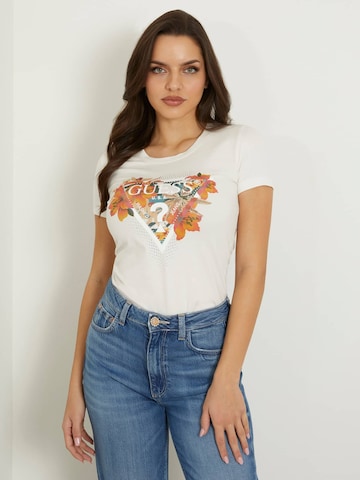 T-shirt GUESS en blanc : devant