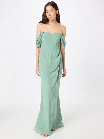 Maya Deluxe Evening Dress in Green: front