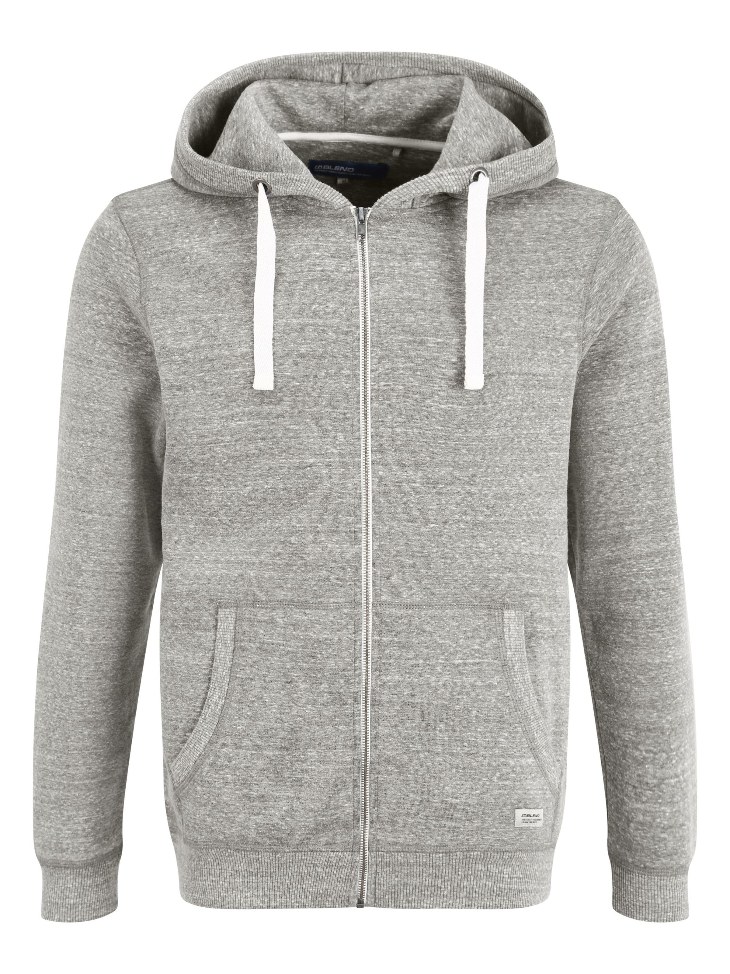 BLEND Sweatjacke 'BHNix' in Grau: Vorderseite