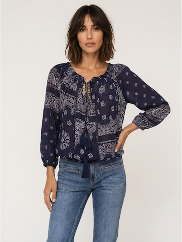 Miss June Blouse 'Blissy' in Blue: front
