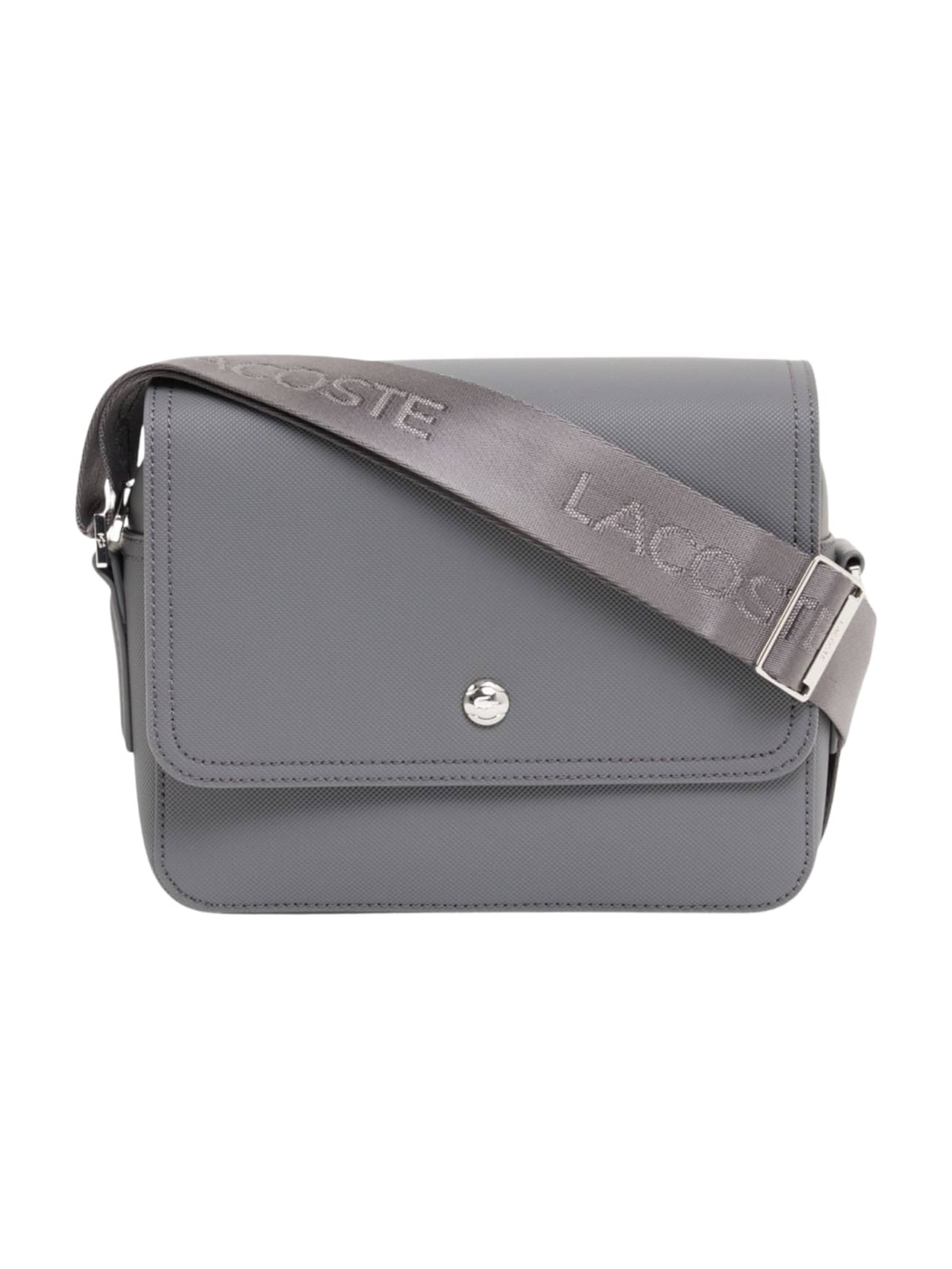 LACOSTE Crossbody bag 'Lacoste Petit sac messenger Homme Langon Petit Piqué' in Black: front