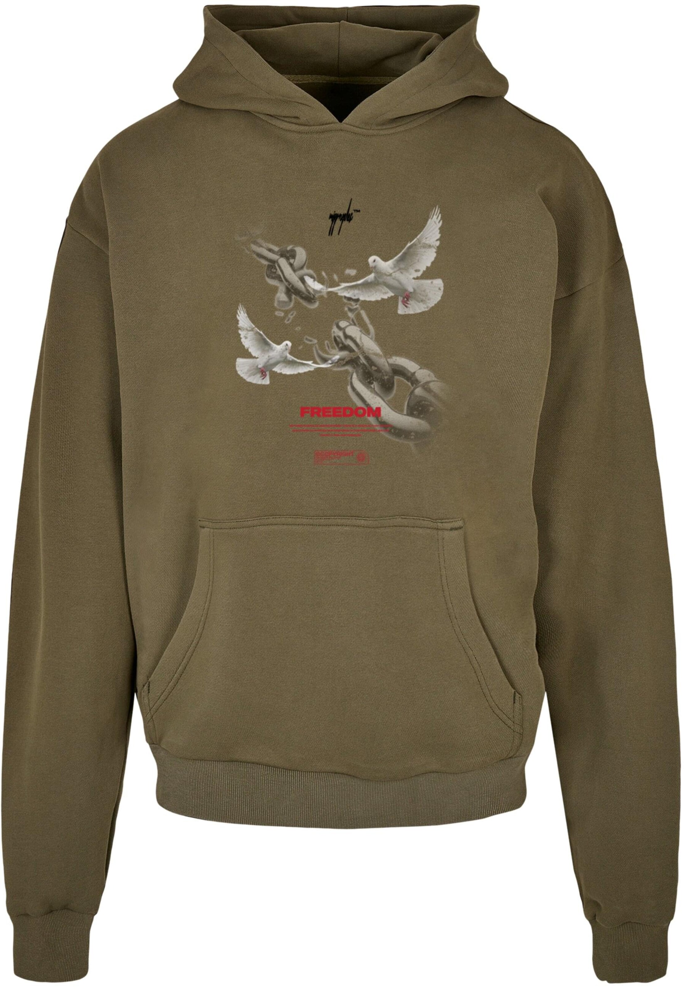 MJ Gonzales Sweatshirt 'Freedom' in Green: front