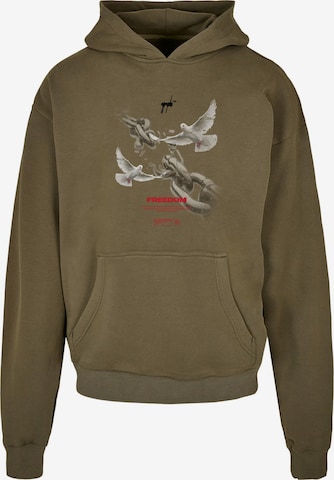 MJ Gonzales Sweatshirt 'Freedom' in Green: front