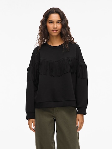 VILA Sweatshirt 'VIReflect' in Zwart: voorkant