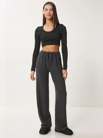 Happiness İstanbul - Perna larga Calças em cinzento