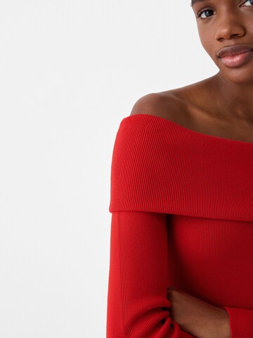 Pull-over Bershka en rouge