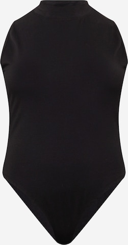 Urban Classics Curvy Shirt Bodysuit in Black: front
