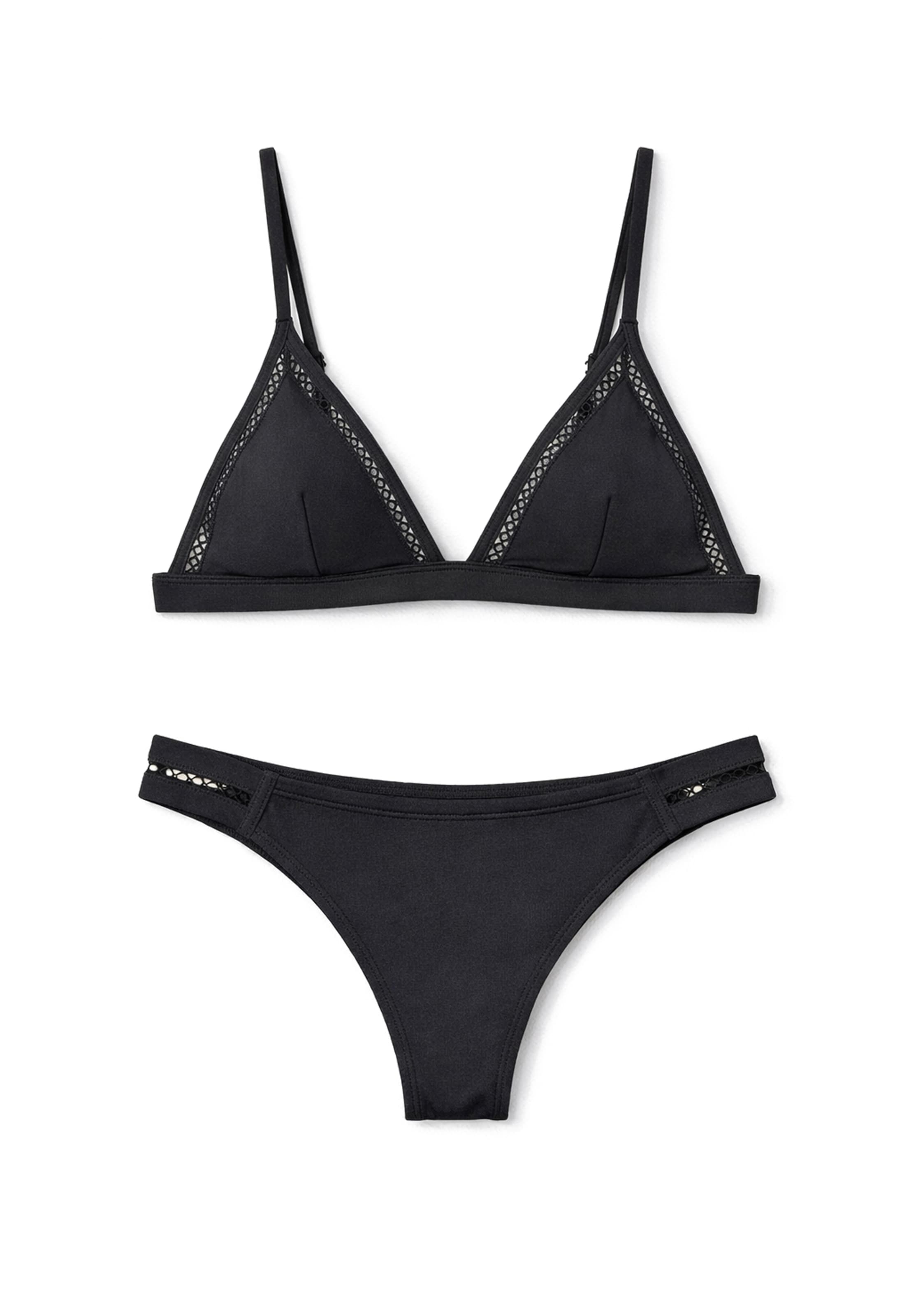 juoda Gisela Trikampė Bikinis: priekis