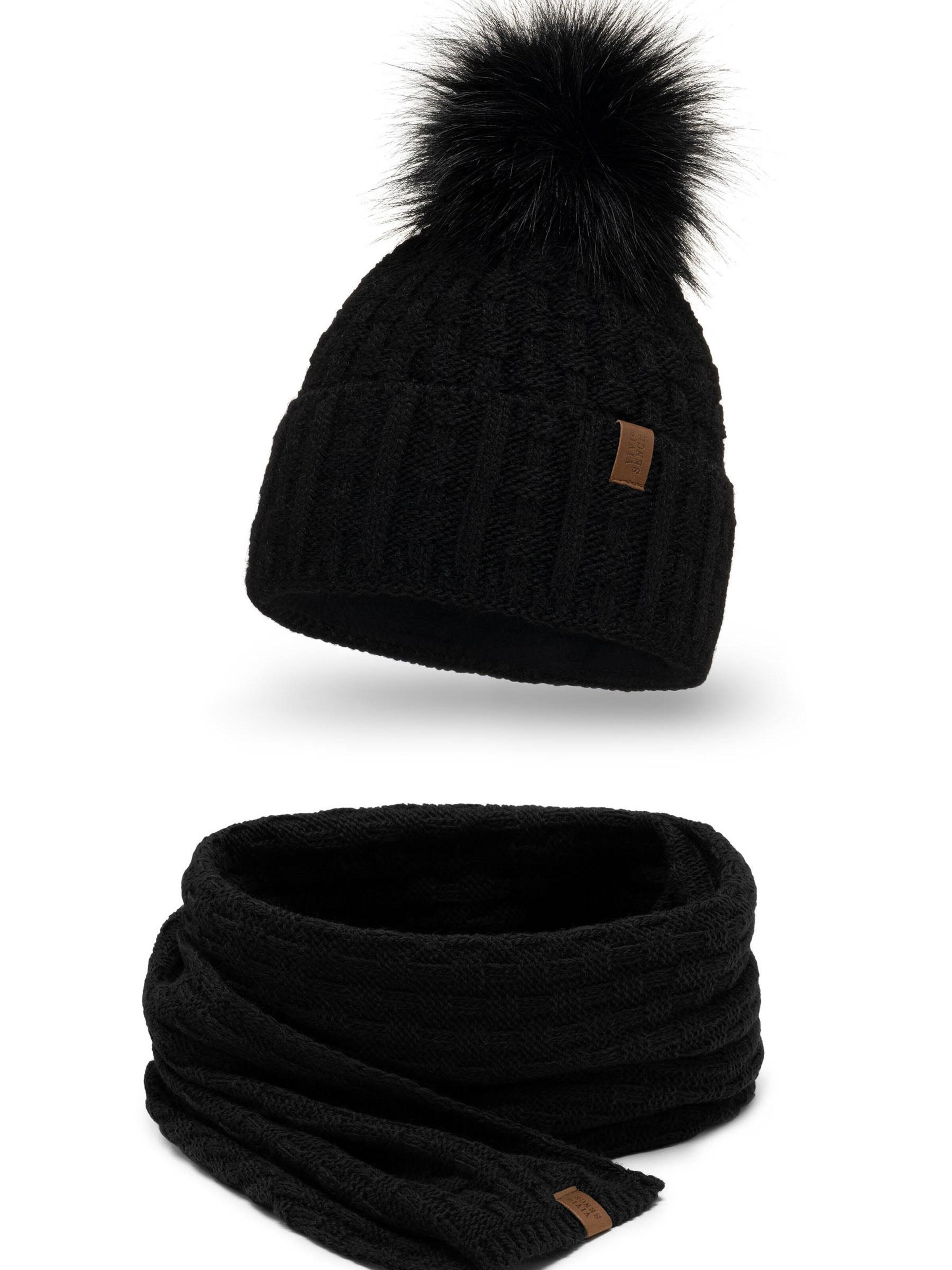 Vivisence Mütze '7015 Set'‌‌‌‌‌‌‌ in Schwarz: Vorderseite