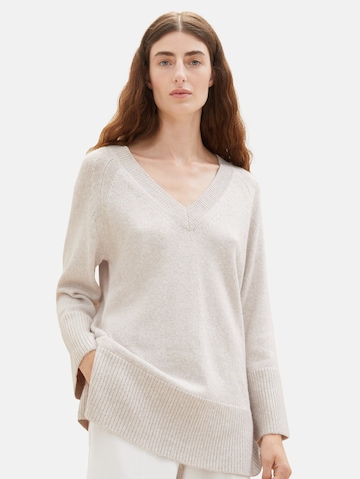 TOM TAILOR Sweater in Beige: front