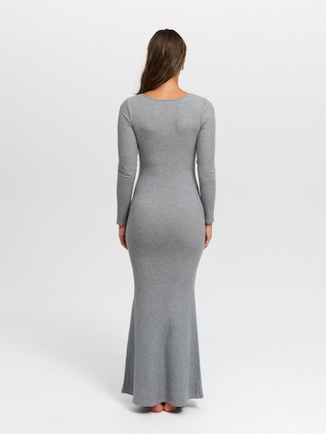 cfab (formerly creamy fabrics) - Vestido 'Ribbed Long Sleeve Maxikleid' en gris