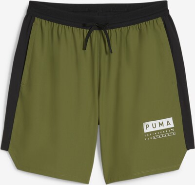 PUMA Sportbroek 'Fuse 7' in de kleur Olijfgroen / Zwart / Wit, Productweergave