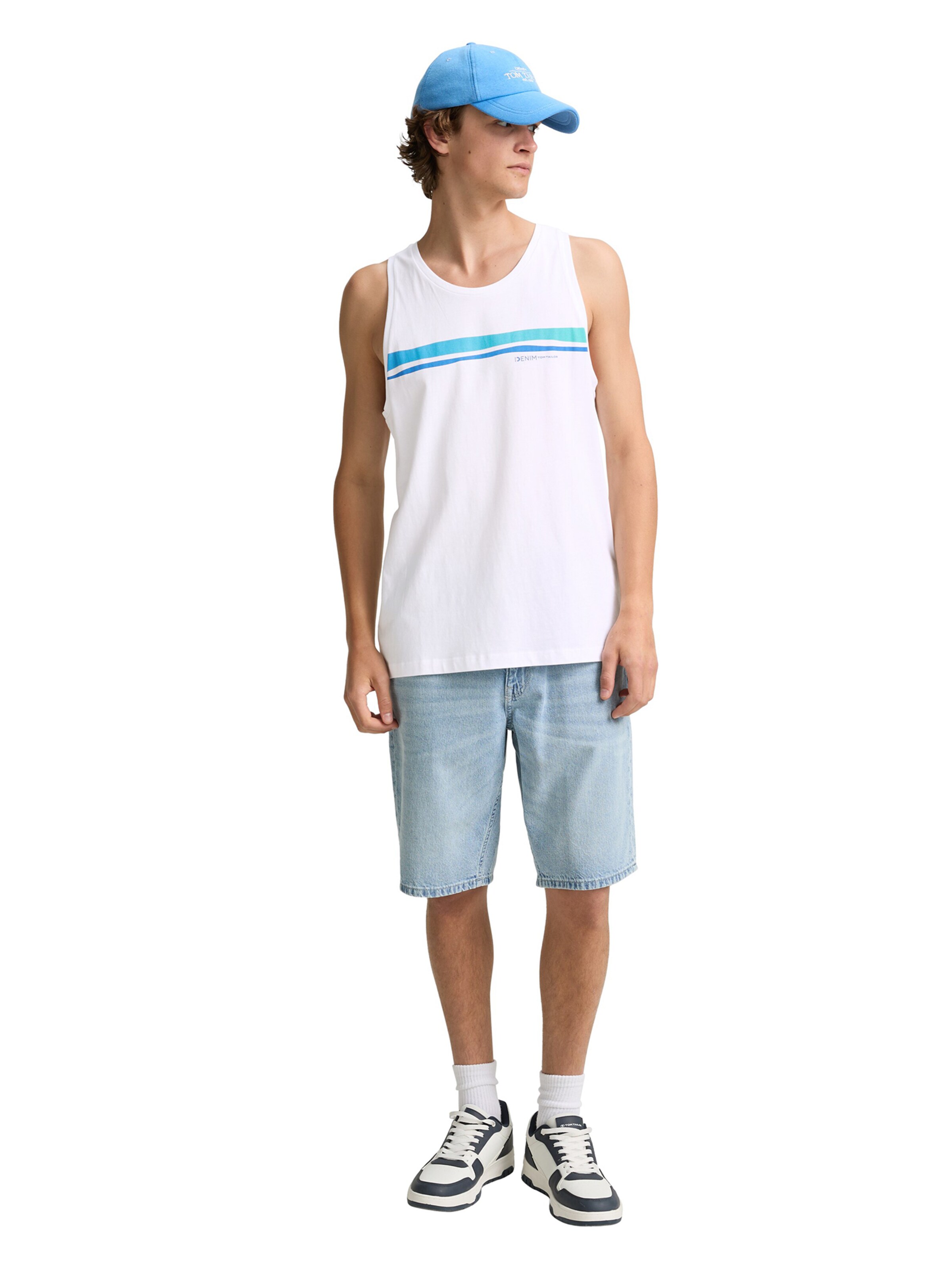 balts TOM TAILOR DENIM T-Krekls