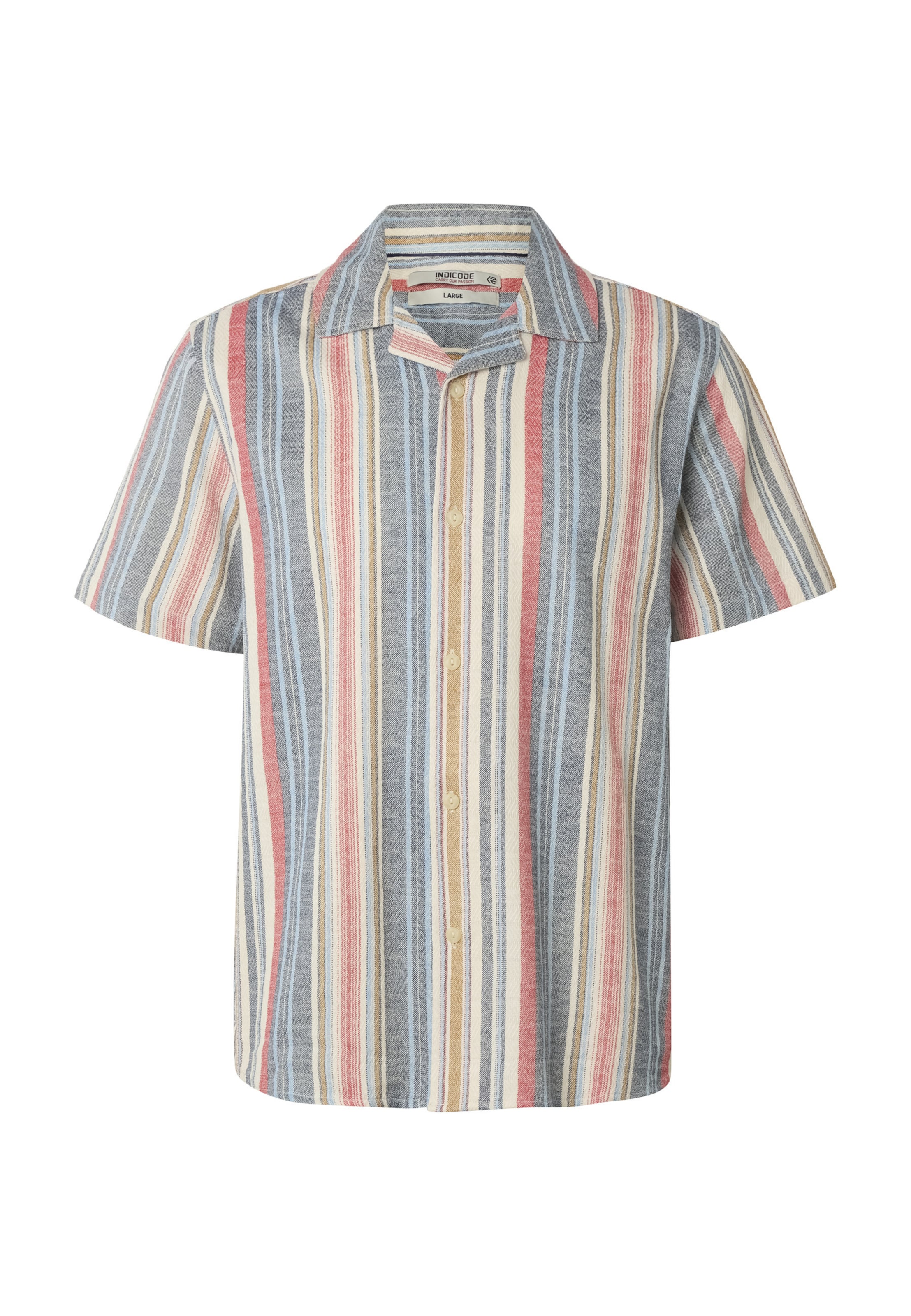INDICODE JEANS - Ajuste confortable Camisa 'Ravin' en beige: frente