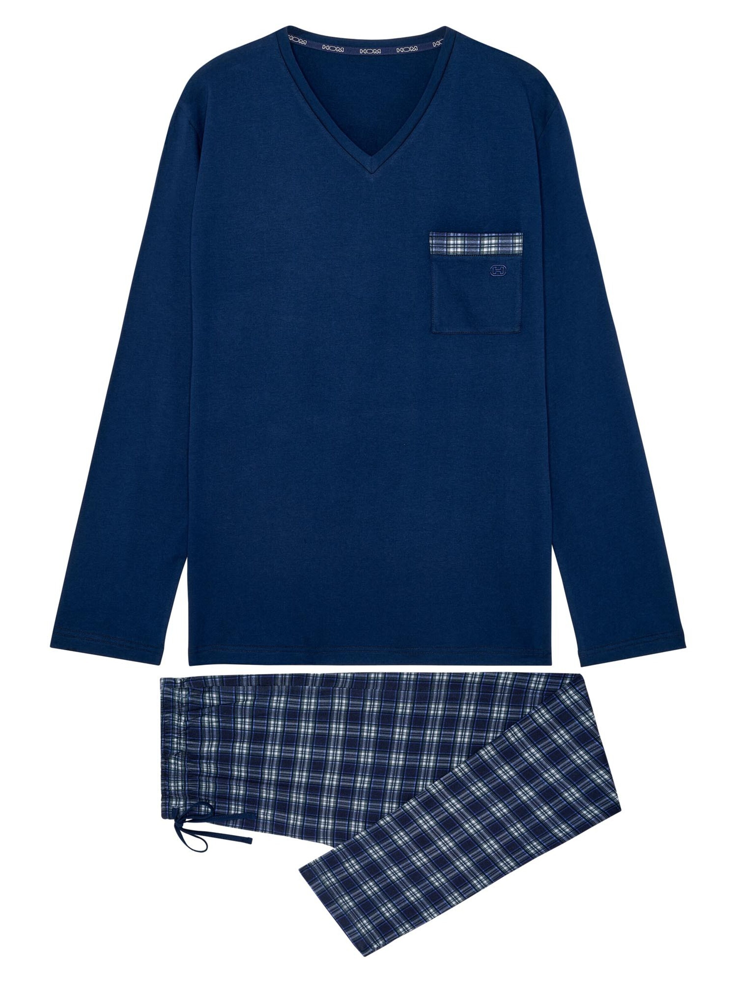 HOM Pyjama lang 'Sid'‌‌‌‌‌‌ in Blau: Vorderseite