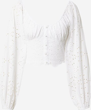 Gina Tricot Blouse 'Mattis' in Wit: voorkant