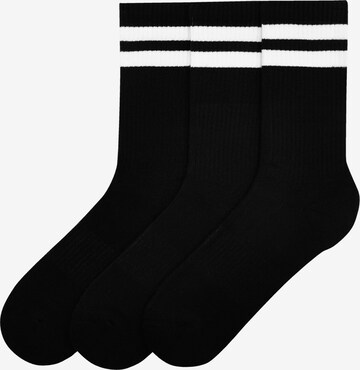 Pull&Bear Къси чорапи в черно: отпред