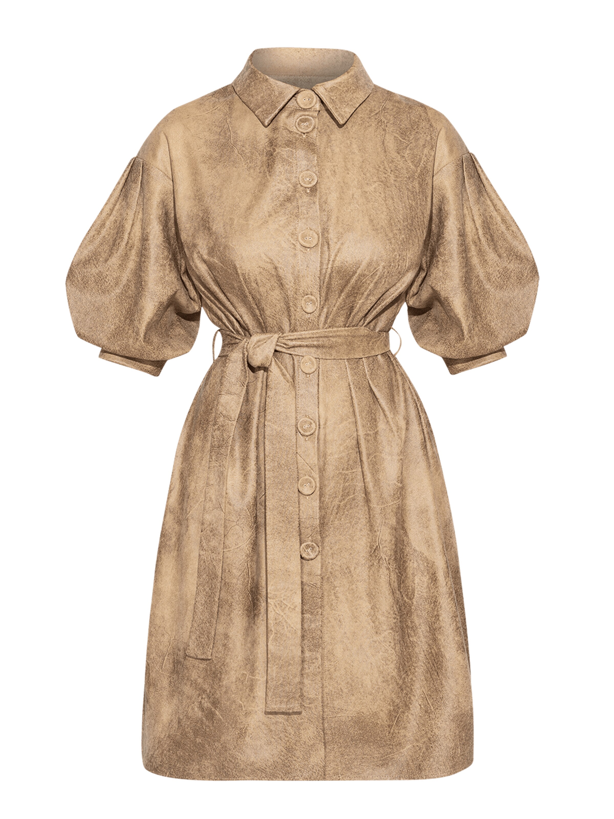 JIORO Shirt dress 'ESSENTIALS' in Brown: front