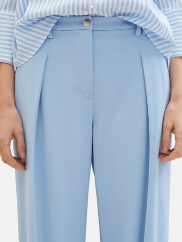 TOM TAILOR Wide leg Pleat-Front Pants 'Lea' in Blue