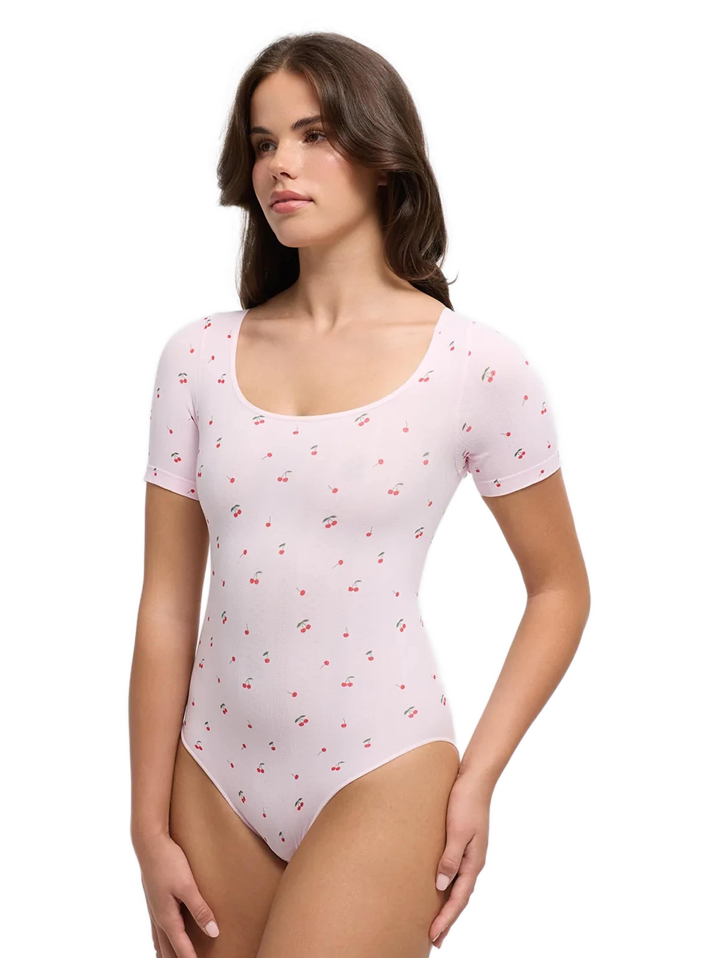 cfabBodi za oblikovanje 'T-Shirt Bodysuit Sculpting Shapewear with Briefs' - roza boja